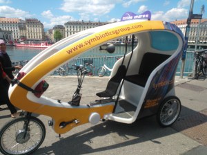 Some kind of pedal taxi cab or something...