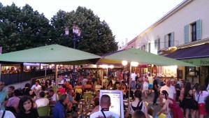 Another cool European thing are plazas where everyone eats outside.
