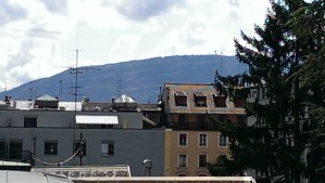 Le Salève, and on a clear day we catch a glimpse of the Alps