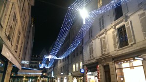 These are hanging right down the middle of the street