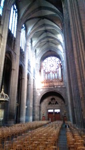 Stained glass at Notre Dame Clermont Cathedral