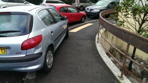 Knucklehead who parked on the sidewalk