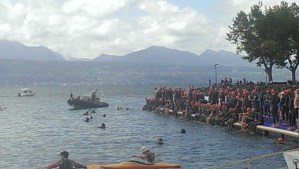 Triathlon start, swim
