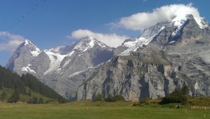 First view from Grutschalp: L to R: Eigre, Monch, Jungfrau