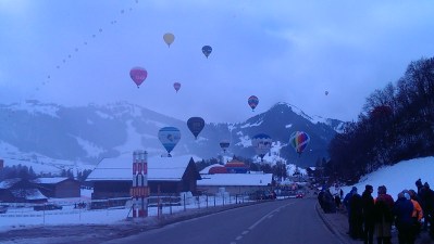 Many hot air balloons